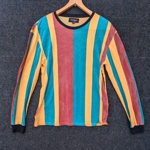 Vintage Pacsun Striped Long Sleeve V Neck Tee Shirt Mens Size M‎ USA MADE